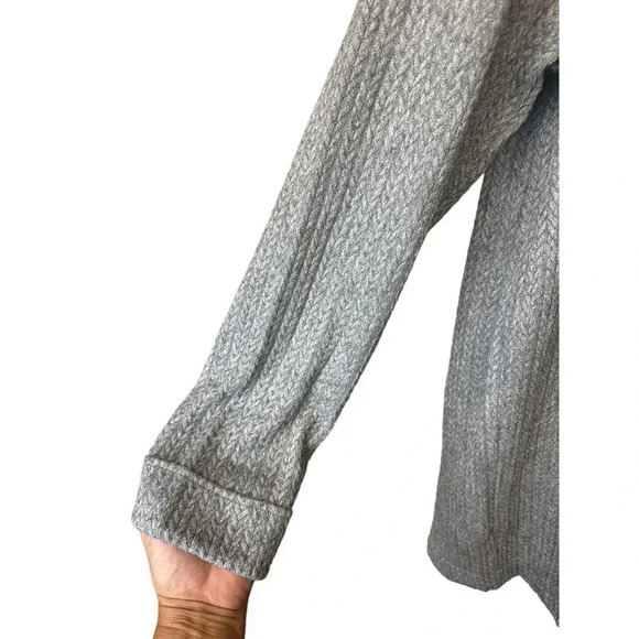 Mango Knit Heather Gray Chevron Ribbed Mock Neck Sweater Mini Dress Womens S NWT - Picture 3 of 11